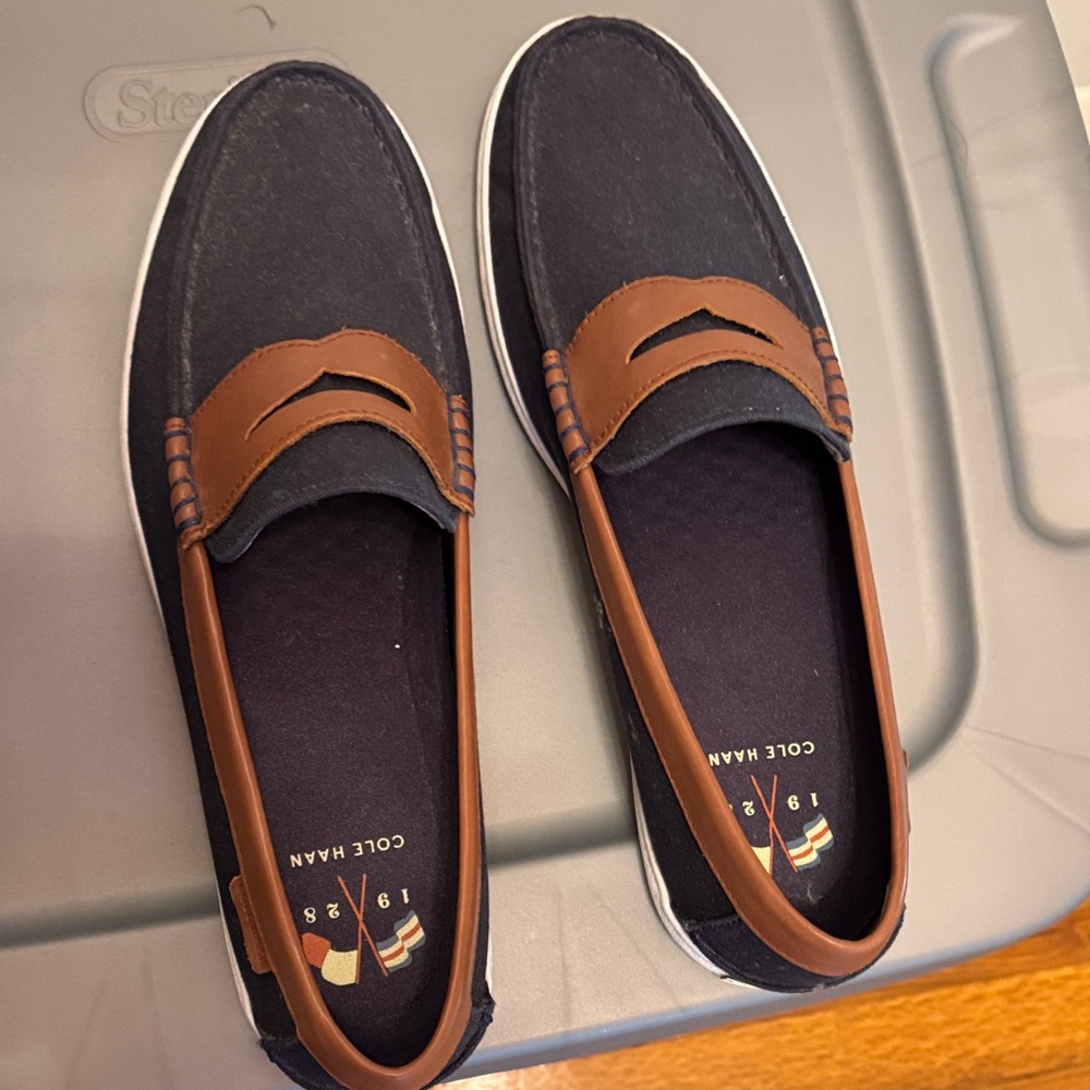 Cole Haan Men's Navy and Brown Loafers